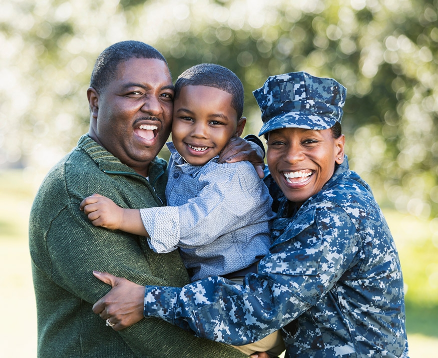 Military family with kid