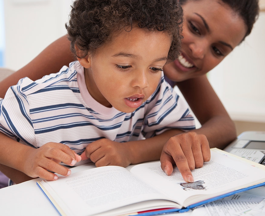 Child reading book