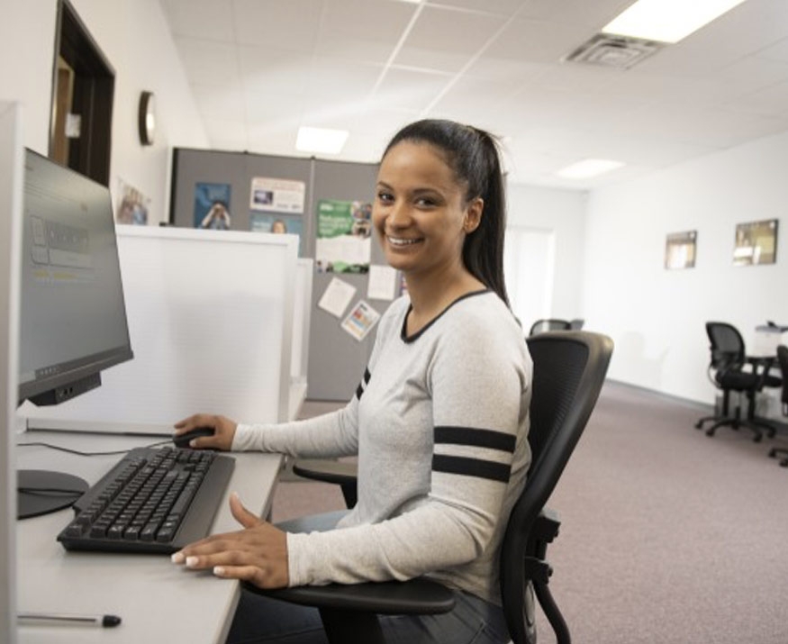 Girl at computer