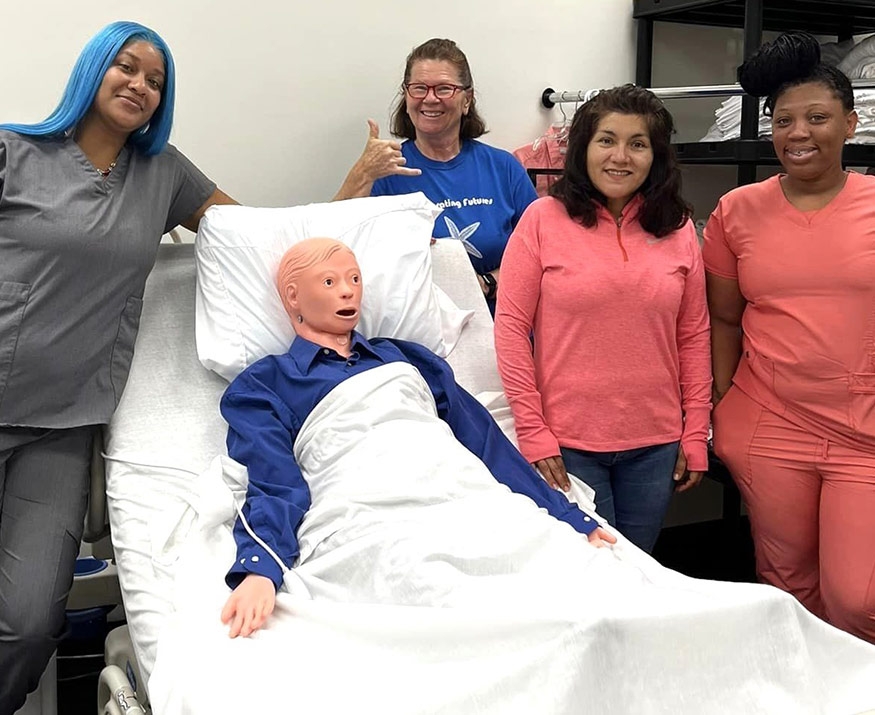 Nurses with patient