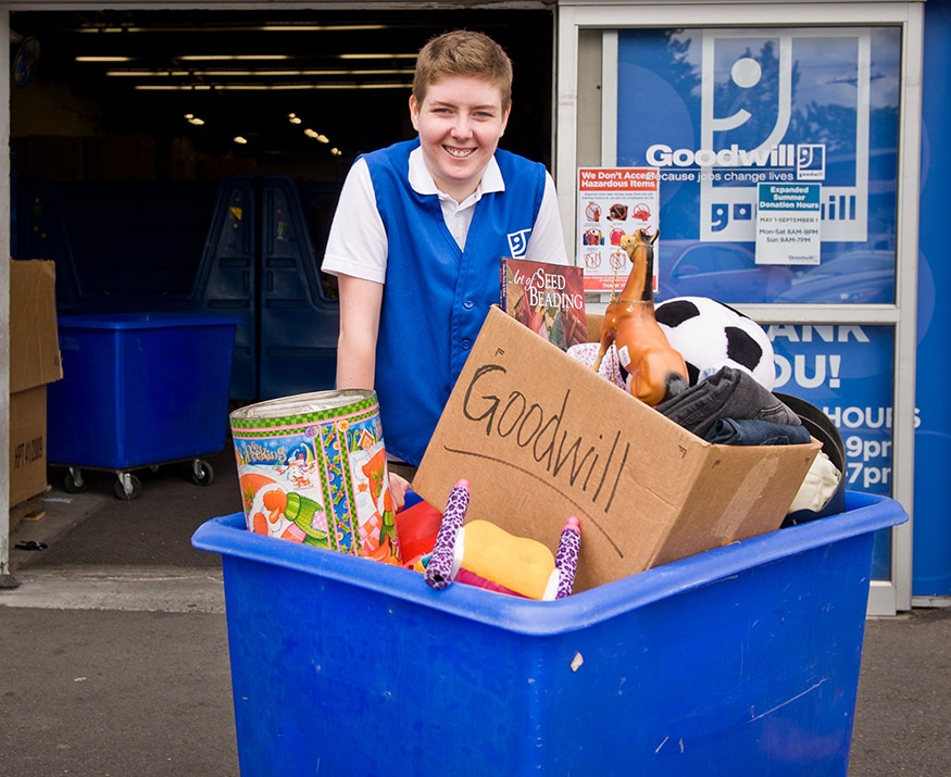 Guy with storage bin