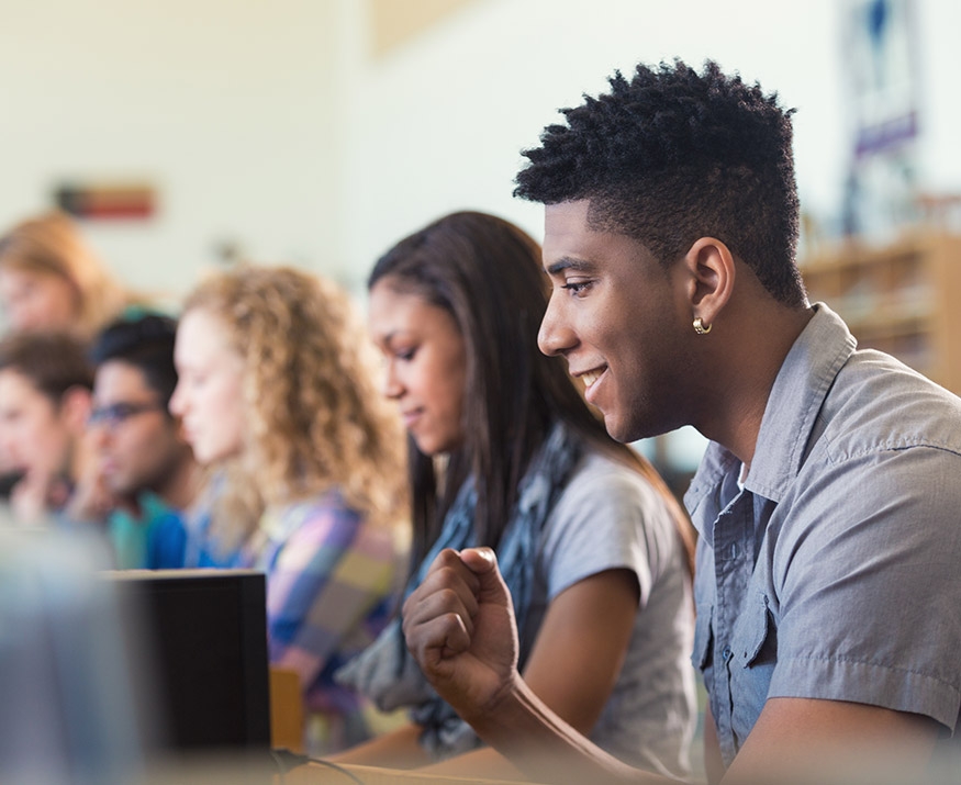 students at computers