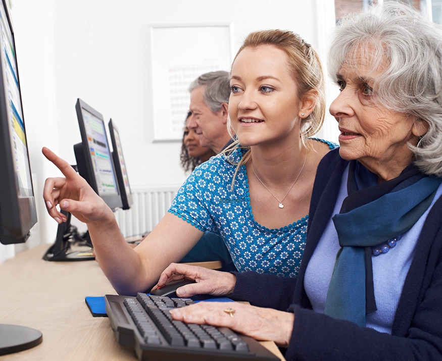 Woman at computer