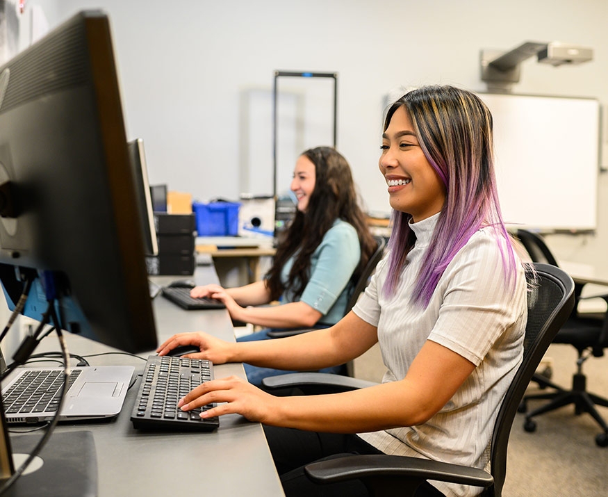 Girl at computer