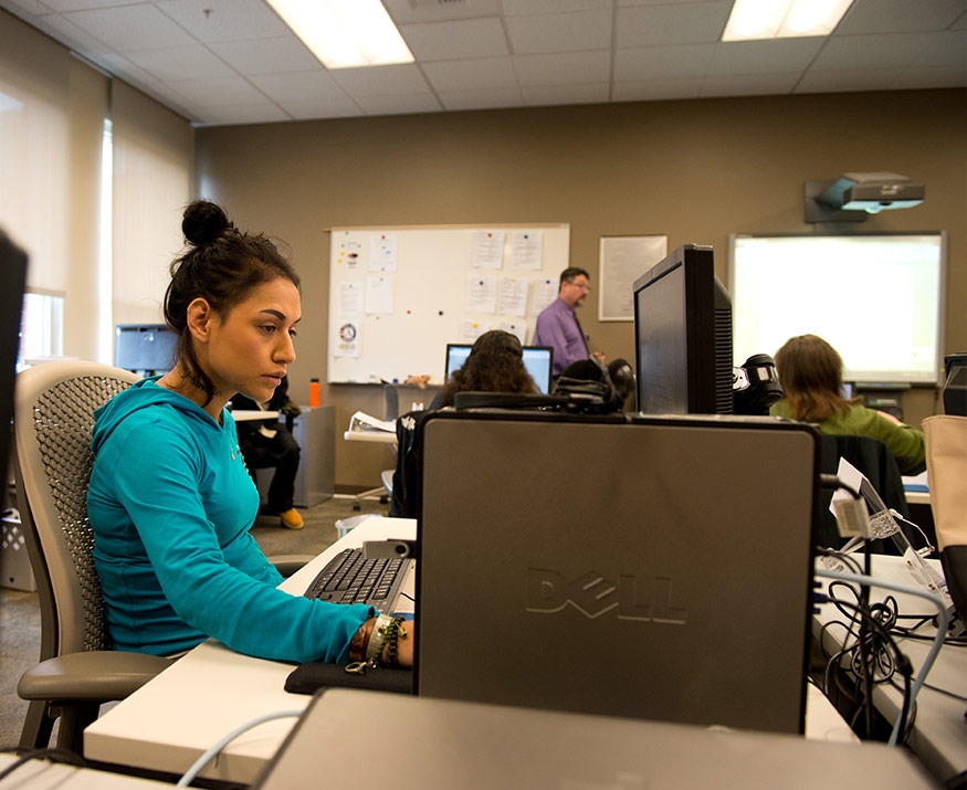 Student in classroom