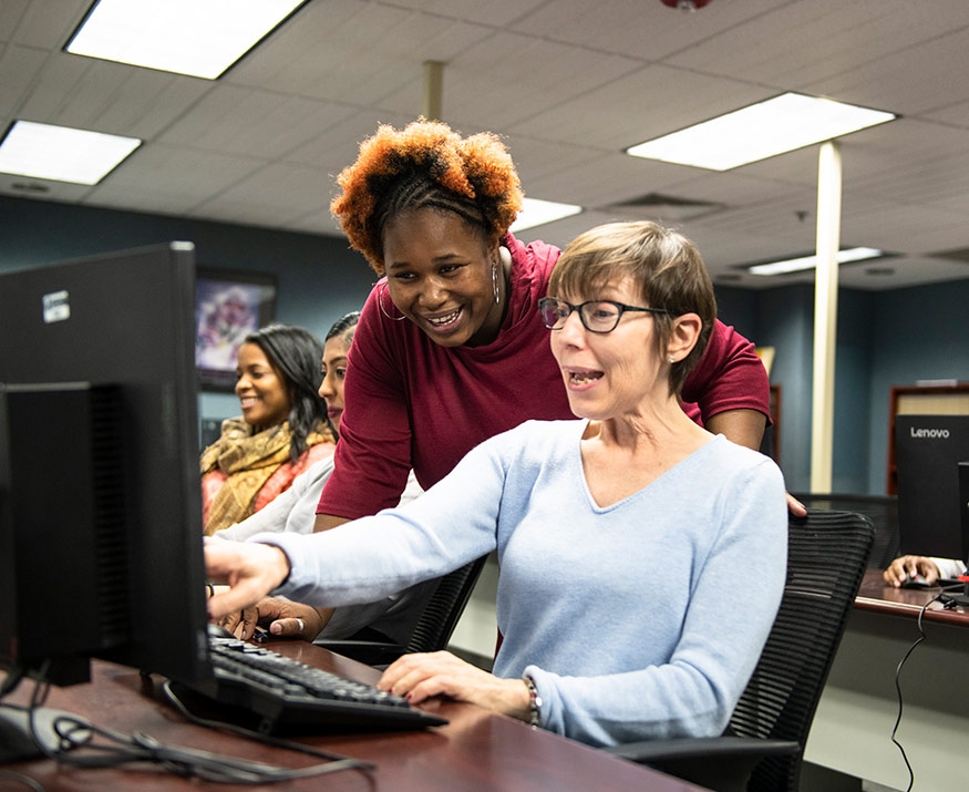 Woman at computer